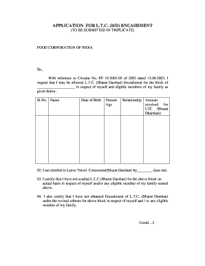 LTC Bharat Darshan Encashment Application