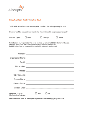 UnitedHealthcare ERA Enrollment Form