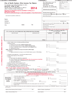 City of North Canton Income Tax Return