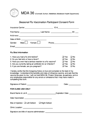 Seasonal Flu Vaccination Consent Form