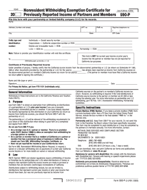 California Nonresident Withholding Exemption Certificate