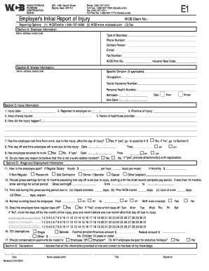 Saskatchewan Employer's Initial Report of Injury
