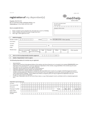Medihelp Dependant Registration Form