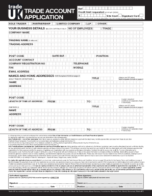Trade Account Application Form