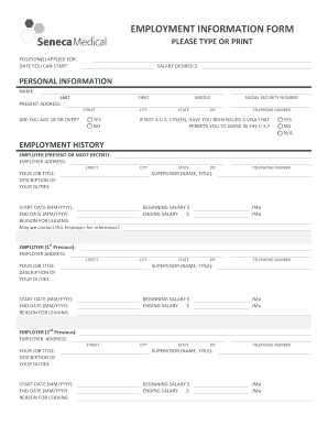 Employment Information Form