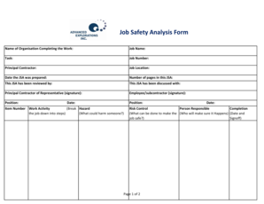 Job Safety Analysis Form