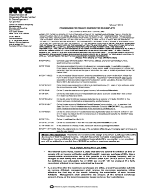 NYC Tenant Income Affidavit