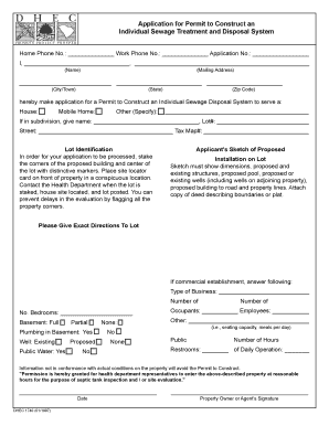Permit to Construct Individual Sewage Treatment System