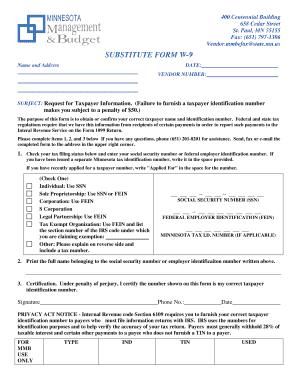 Substitute Form W-9