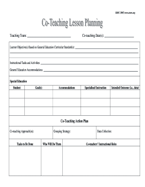Co-Teaching Action Plan