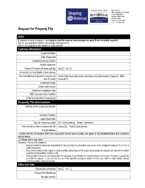 Rotorua Property File Request Form