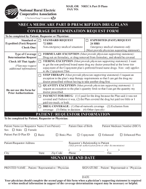 NRECA Medicare Part D Prescription Drug Plan Coverage Determination Request Form