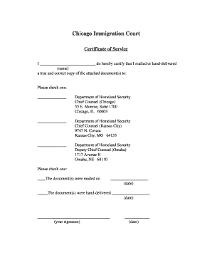 Certificate of Service