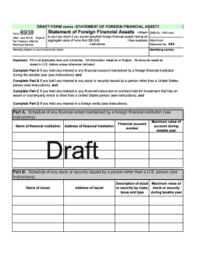 Form 8938 Statement of Foreign Financial Assets