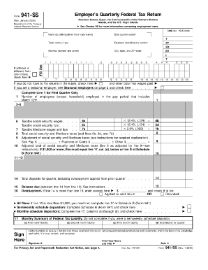 Form 941-SS Employer’s Quarterly Federal Tax Return