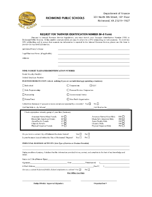 Request for Taxpayer Identification Number (W-9 Form)