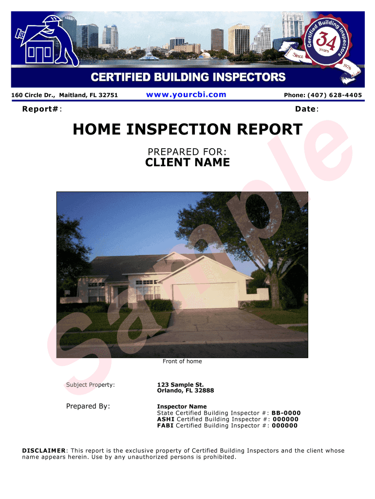 home inspection report template word