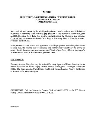 Michigan Parenting Time Modification Motion