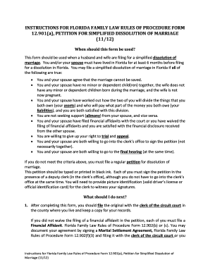 Florida Simplified Dissolution of Marriage Petition