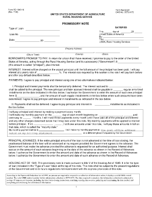 USDA Promissory Note