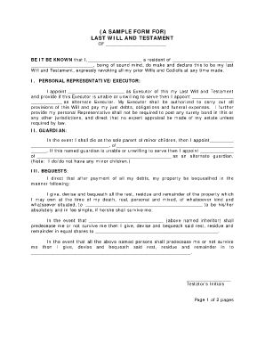 How to write a will template - examples of last will and testament in georgia