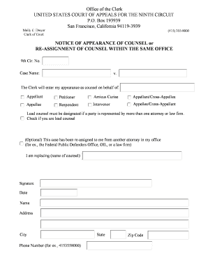Notice of Appearance of Counsel
