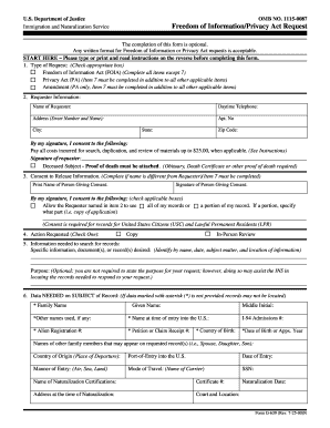 US Immigration and Naturalization Service FOIA/PA Request