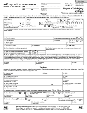 Oregon Workers' Compensation Claim Form 801