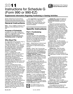 Instructions for Schedule G (Form 990 or 990-EZ)