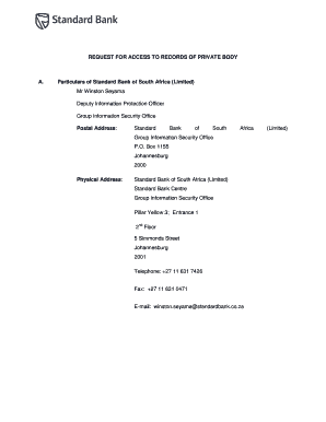 Request for Access to Records of Private Body