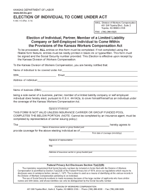 Kansas Workers Compensation Election Form