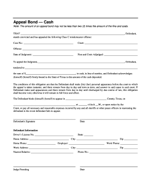 Texas Appeal Bond Form