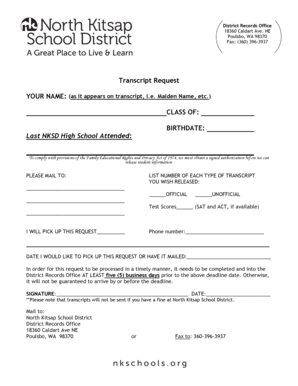 Transcript Request Form
