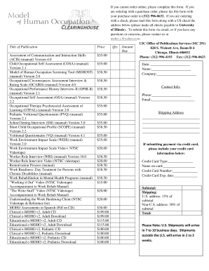 University of Illinois Publication Order Form