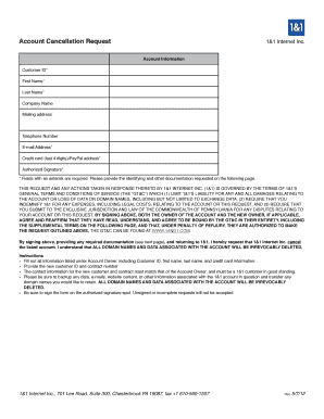 Account Cancellation Request Form