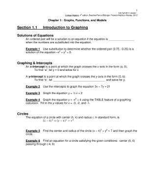 College Algebra Study Guide