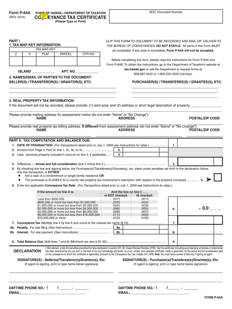 hawaii conveyance tax certificate Preview on Page 1.