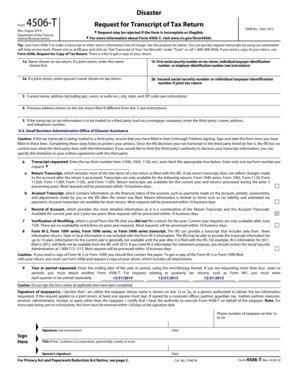 IRS Form 4506-T Request for Transcript of Tax Return