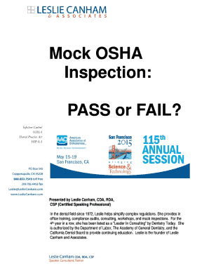 Mock OSHA Inspection Guide for Dental Practices