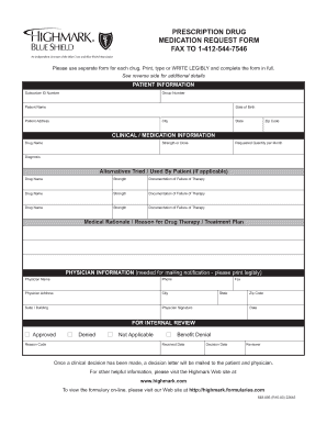 Prescription Drug Medication Request Form