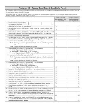 Montana Taxable Social Security Benefits Worksheet