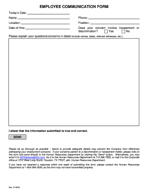 Employee Communication Form