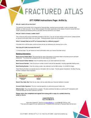 Electronic Fund Transfer Sign Up Form