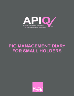 Pig Management Diary for Small Holders