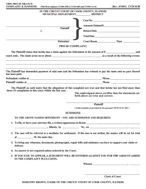 Pro Se Complaint and Summons
