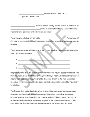Qualified Income Trust Agreement