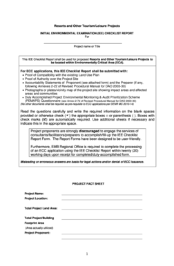 Resorts Tourism Leisure IEE Checklist Report