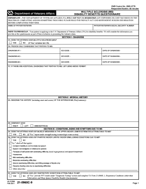 Multiple Sclerosis Disability Benefits Questionnaire