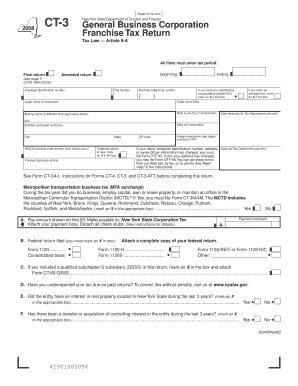 New York State CT-3 Franchise Tax Return