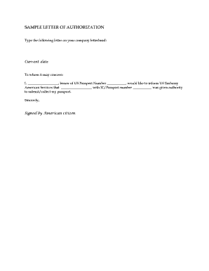 Sample Letter of Authorization